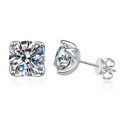 Moissanite Stud Earrings For Women. 1.0 To 4.0 Carat D VVS1.