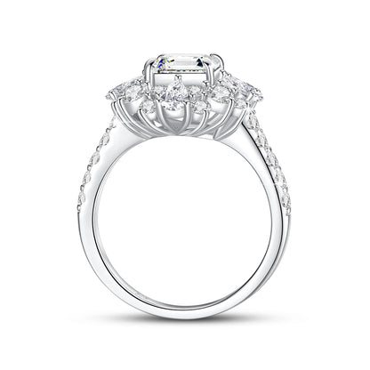 Luxury Moissanite Engagement Ring - 7*9mm 3.0 Carat Emerald Cut.
