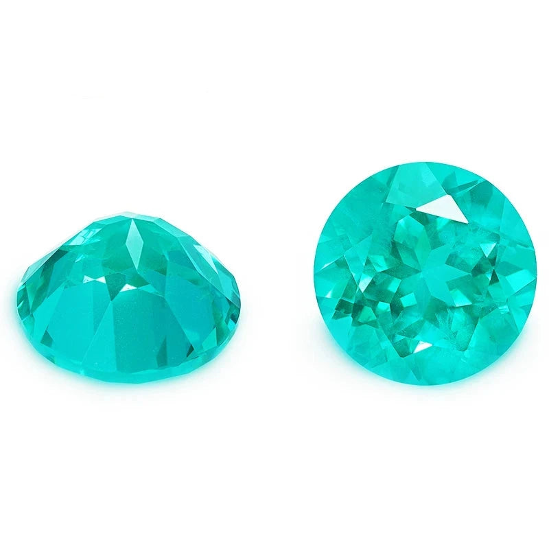 Round Shape Lab-Grown Garnet. Paraiba Tourmaline Color