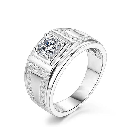 Luxury Moissanite Men Rings. 1.0 Carat. D VVS1.