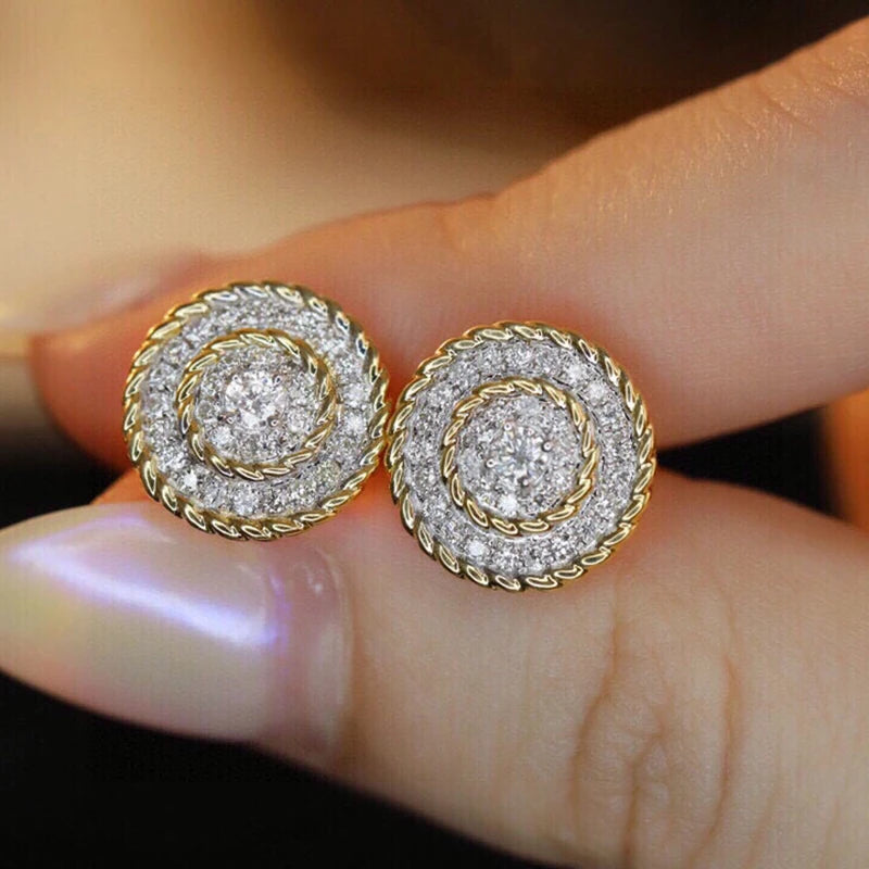 18K Yellow Gold Diamond Stud Earrings 0.56ct.