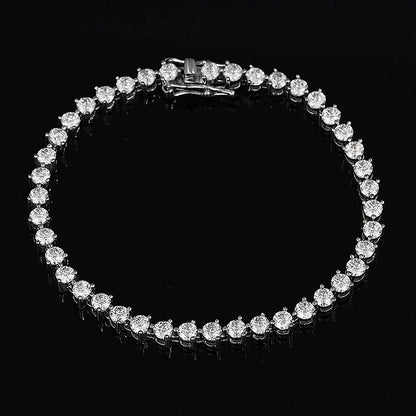 Moissanite Tennis Bracelet - 3mm Round Diamond Bracelets.
