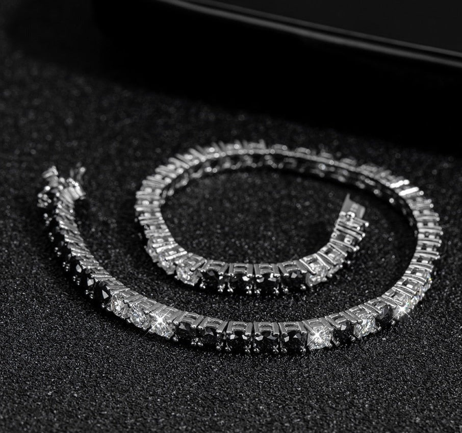 Black and White Moissanite Tennis Bracelets