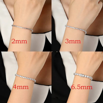 Shop Moissanite Tennis Bracelet. D VVS1. 2mm To 6.5mm Gemstones.