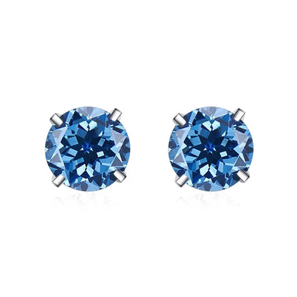 Shop Colored Moissanite Stud Earrings. 1.0 / 2.0 Carat. 18K Gold Plated Silver.