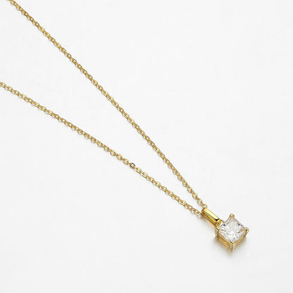 1.20 Carat Princess Cut Moissanite Diamond Pendant Necklace