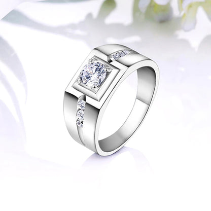 Luxury Moissanite Rings For Men. 0.50 Carat Genuine Moissanite.