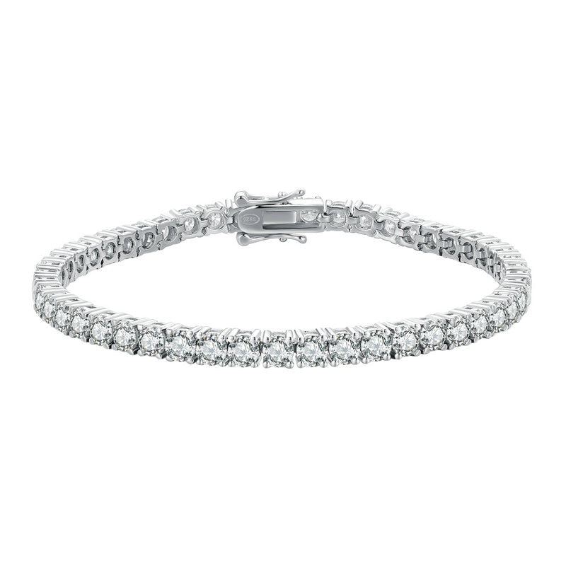 Round Brilliant Cut Genuine Moissanite Tennis Bracelet 4mm