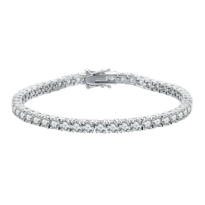 Round Brilliant Cut Genuine Moissanite Tennis Bracelet 4mm