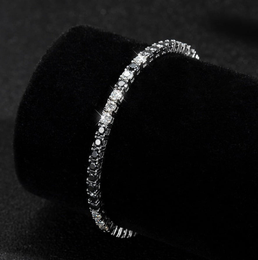 Black and White Moissanite Tennis Bracelets