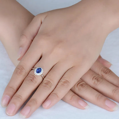 Oval Shaped. Natural Sapphire and Diamond Engagement Rings.