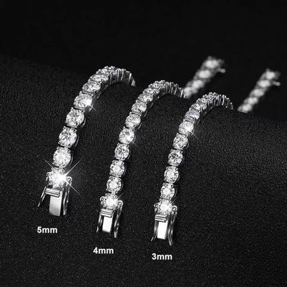 Elegant Moissanite Tennis Bracelets. 2.5mm to 6.5mm.