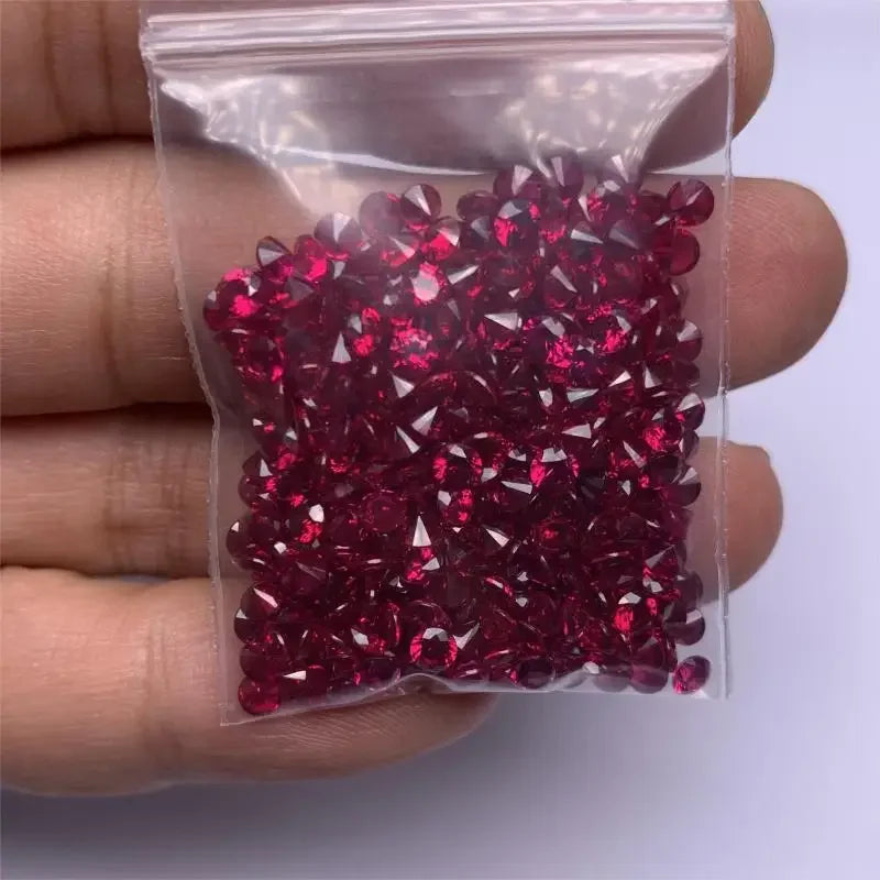 Loose Ruby. Small Sizes 0.8mm To 3.0mm. Round Shape. Lab-Grown Ruby.