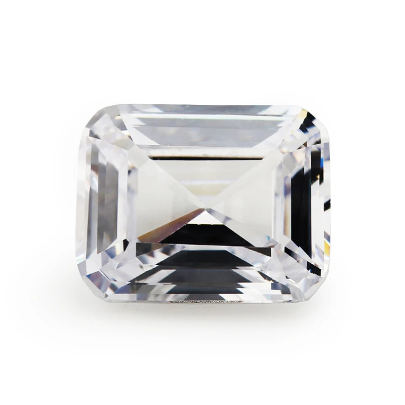 Moissanite taille émeraude en vrac 3x5~7x9mm. Vente en gros.