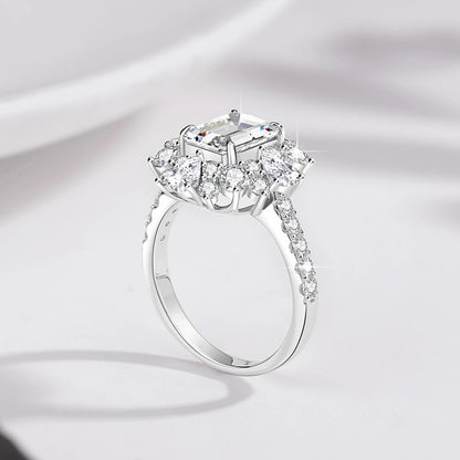 Luxury Moissanite Engagement Ring - 7*9mm 3.0 Carat Emerald Cut.
