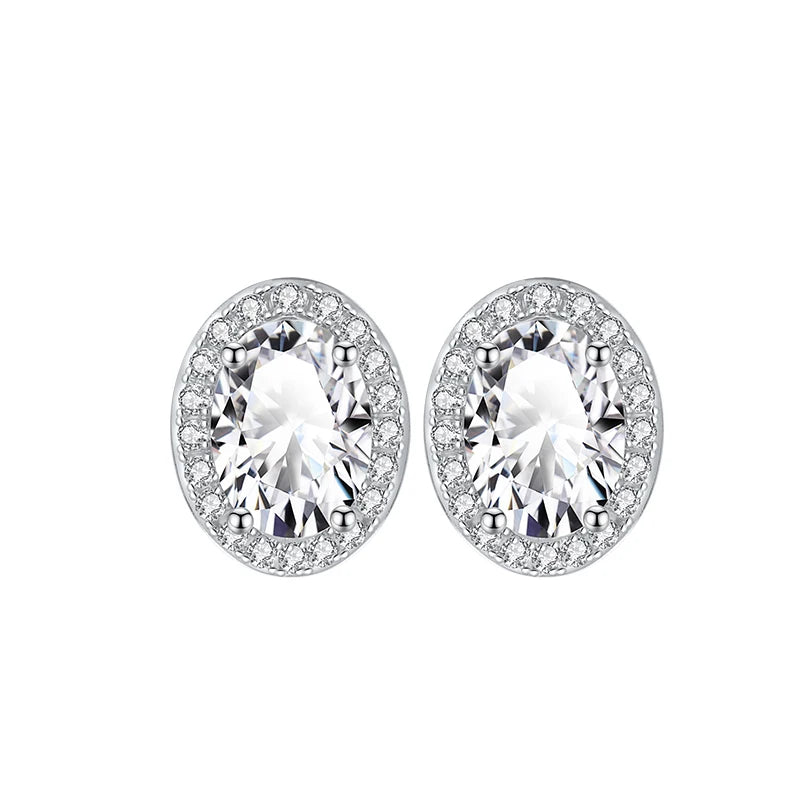 Shop For Oval Moissanite Earrings. 2.0 Carat. D VVS1.