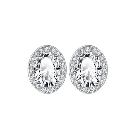 Shop For Oval Moissanite Earrings. 2.0 Carat. D VVS1.