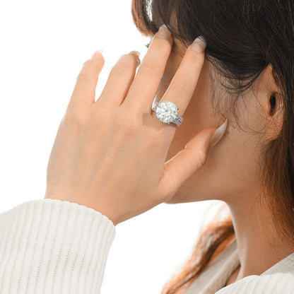 Luxury 10.0-Carat, Full Moissanite Engagement Rings. D VVS1.