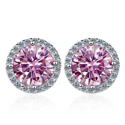 Pink moissanite earrings