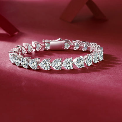 24ct Heart Moissanite Bracelet for Women