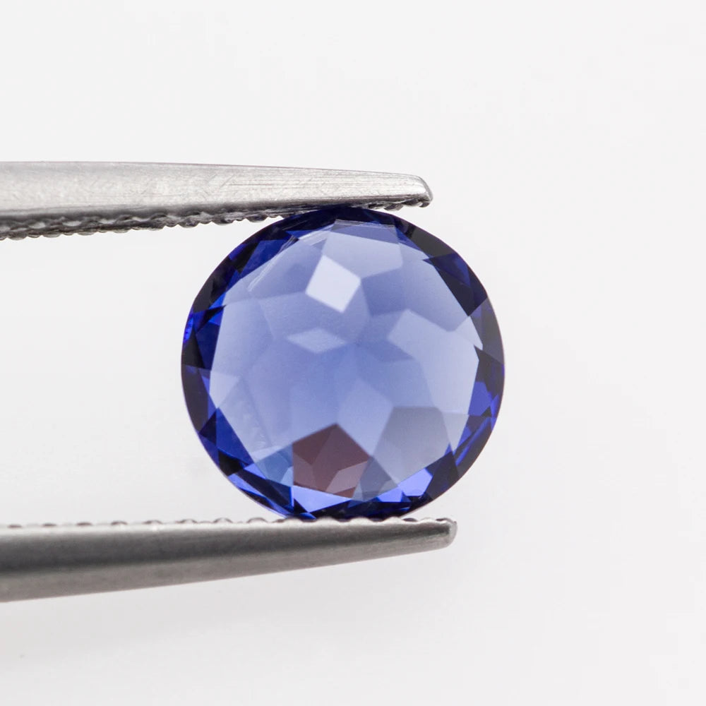 Lab-Grown Ruby, Sapphire Gemstones. Vivid Red And Vivid Blue. Round Cut.