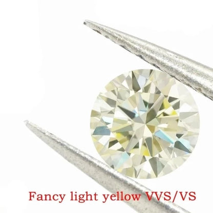 Fancy Light Yellow Color Diamond 1.0 Carat VS Clarity. Genuine Lab-Diamond