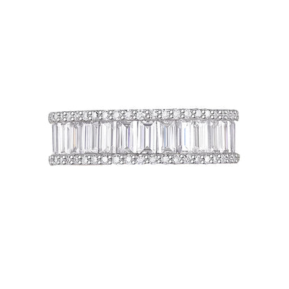 Luxury Emerald Cut Moissanite Eternity Rings.