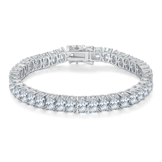 Luxury Moissanite Tennis Bracelets. Oval Shaped Moissanites 4*6mm.