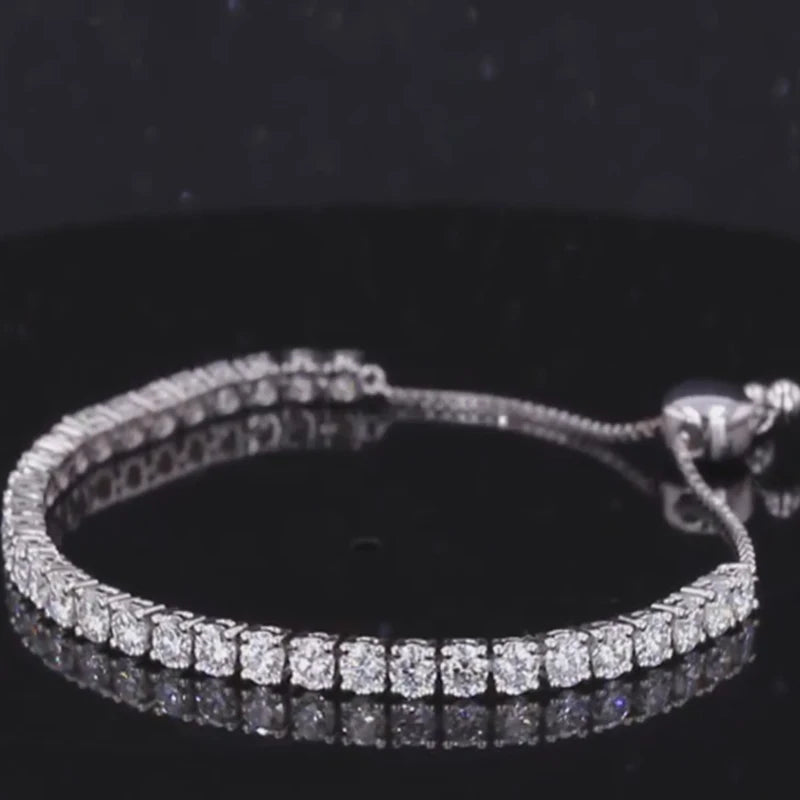 Diamond Tennis Bracelet - Lab Created Diamond. 14K White Gold.