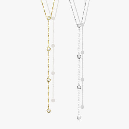 Moissanite Diamond Necklaces. 18K Gold Plated Silver.