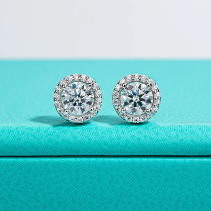 Shop Elegant Moissanite Stud Earrings. All Stones Are Moissanite.