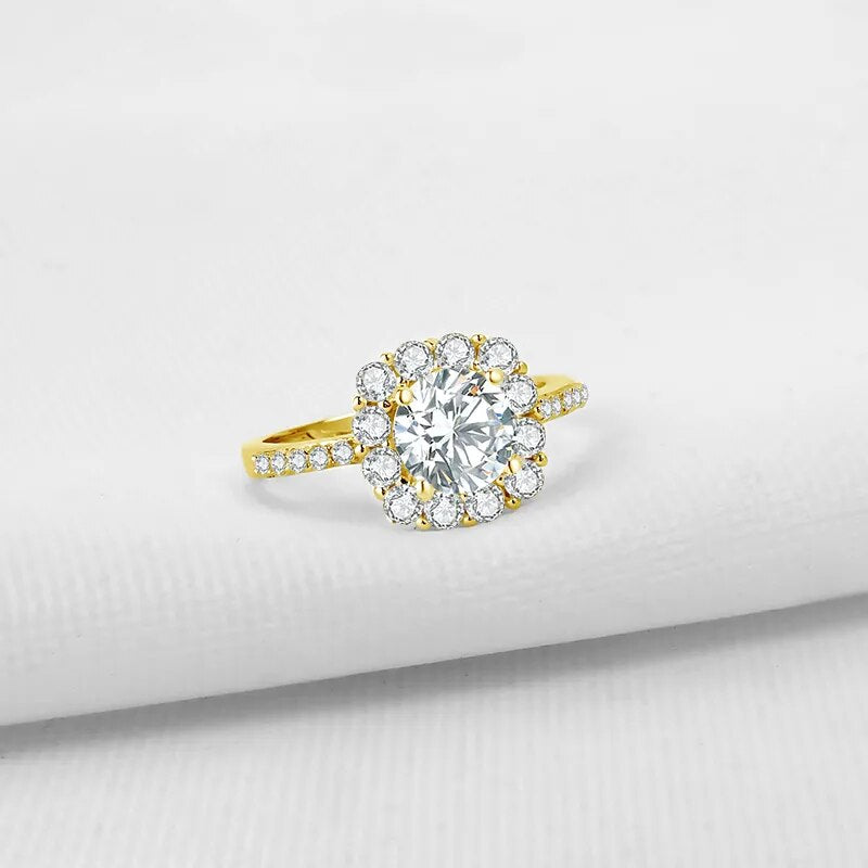 Luxury 1.20 Carat 10K Gold Engagement Rings. Genuine Moissanite.