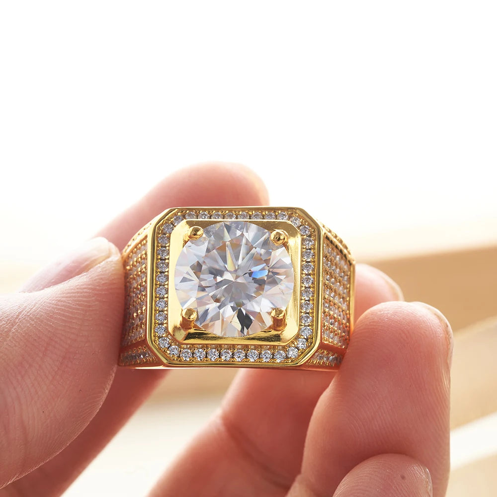 Elegant 5-Carat Moissanite Men's Rings – Timeless & Sophisticated.