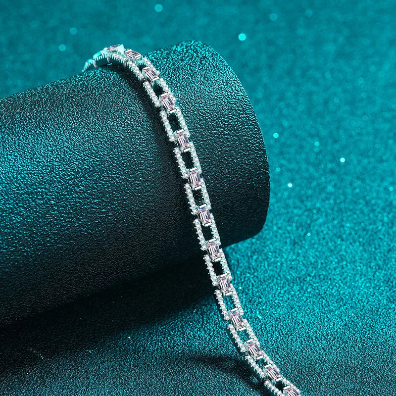 Luxury Moissanite Bracelet for Women - Fully Moissanite Stones.