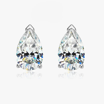 Moissanite Earrings. 2.0 To 8.0 Carat. Radiant, Princess, Pear Cut.