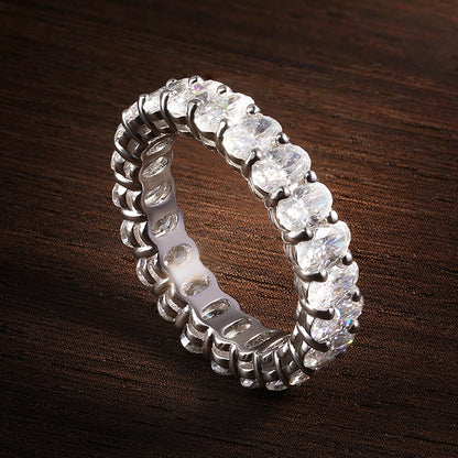 Oval Moissanite Eternity Rings. 7.0 Carat. D VVS1.