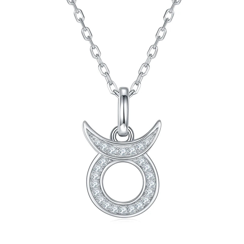 Elegant Zodiac Necklace with D Color VVS1 Moissanite Pendant
