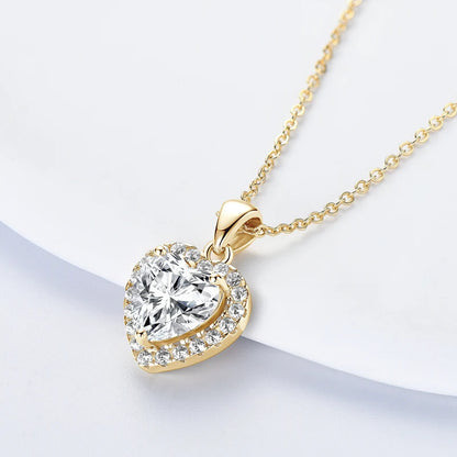 Heart-Shaped Moissanite Necklace For Women. 2.0 Carat.