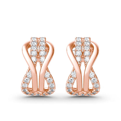 Shop Elegant Moissanite Earrings. 18K Gold Plated Silver.