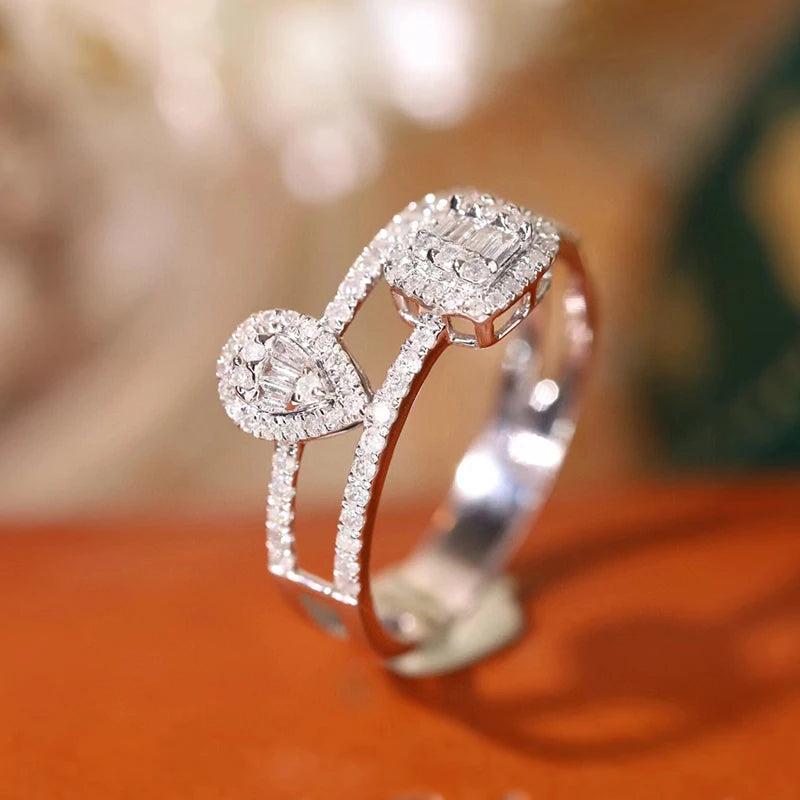 Luxury Diamond Ring - 0.45ct. Irregular Line Ring.