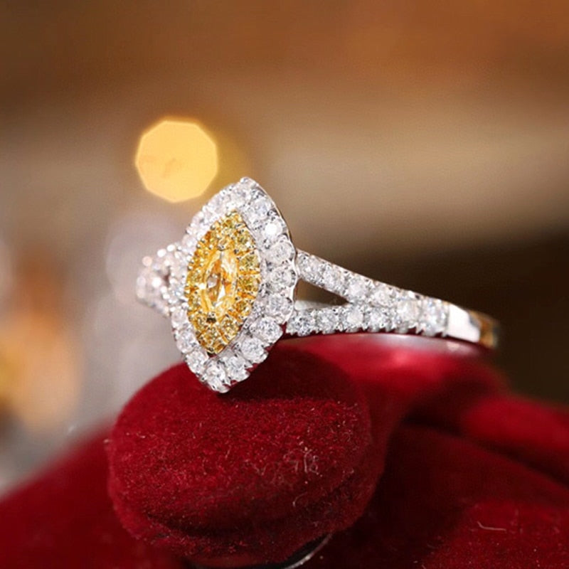 Yellow diamond engagement ring 