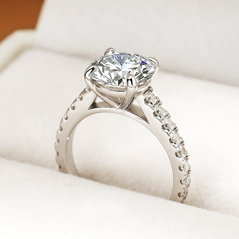 Luxury Moissanite Engagement Rings. All Moissanite. 3.50 Carat. D VVS1.