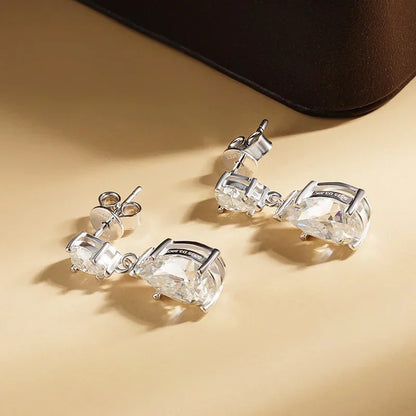 Luxury Pear-Cut 7.0 Carat Moissanite Earrings.