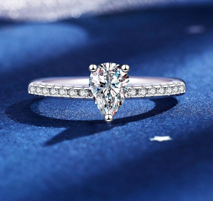 1.0 Carat Rare Shape Moissanite Diamond Engagement Ring