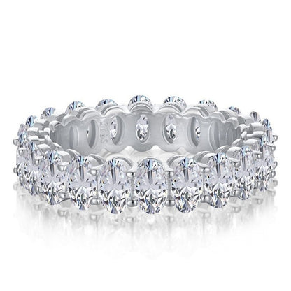 Oval Moissanite Eternity Rings. 7.0 Carat. D VVS1.