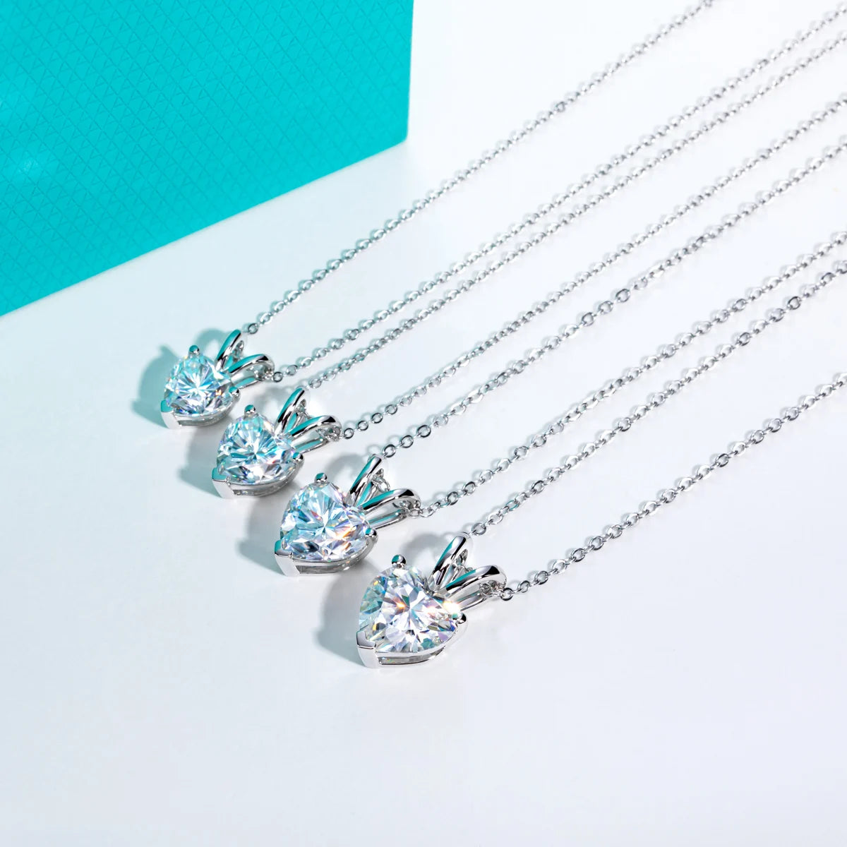 Heart Cut Moissanite Pendant Necklace for Women 2 ct to 5 ct.