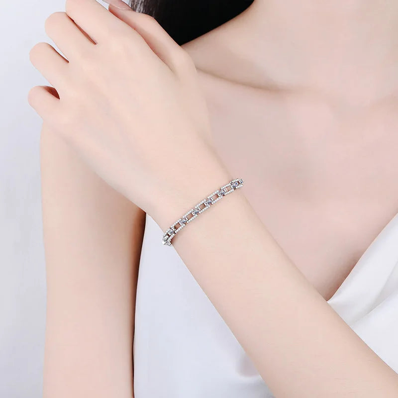 Luxury Moissanite Bracelet for Women - Fully Moissanite Stones.