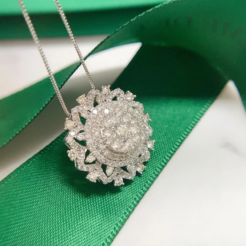 Natural Diamond Pendant. 1.30 Carat. Diamond Jewelry.