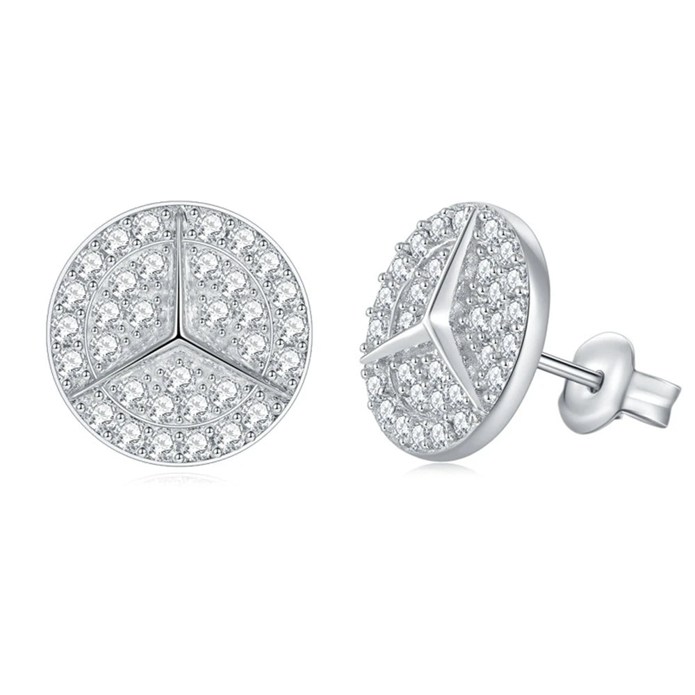 Moissanite Diamonds Stud Earrings. Elegant Genuine Moissanite Earrings.