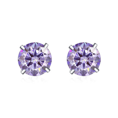 Shop Colored Moissanite Stud Earrings. 1.0 / 2.0 Carat. 18K Gold Plated Silver.